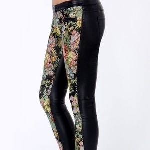 Blank NYC faux leather floral pants